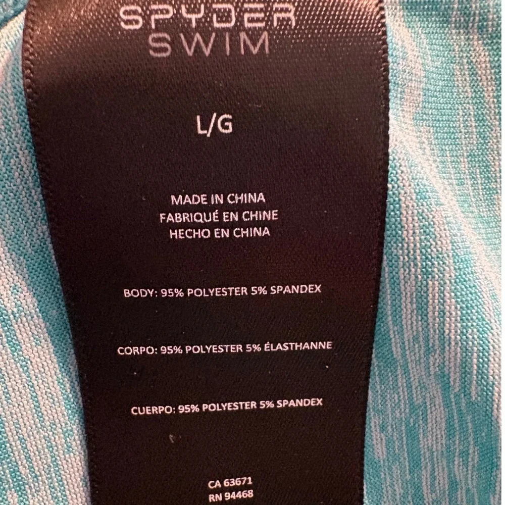 Spyder‎ Swim Mens Rash Guard Shirt Teal Heather UPF 30+ Short Sleeve Large